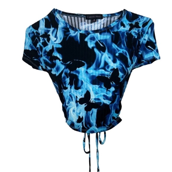 Blue  Crop Top - Picture 3 of 4